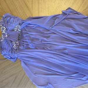 Elegant Purple Gown with Embellished Bodice